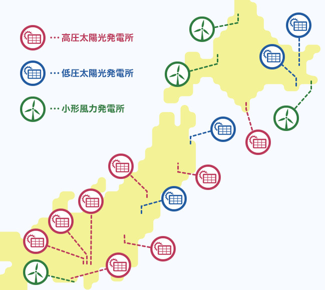 発電所の所在地の地図